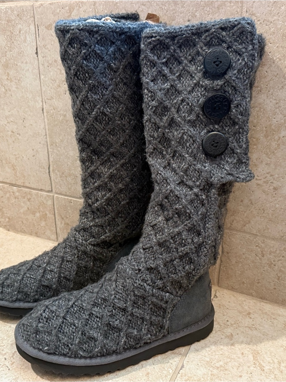 UGG Lattice Cardy boots- Gray